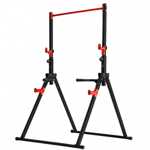 Pull Up Bar,Pull Up Station,Dip Bars Free Standing,220KG,Black Red