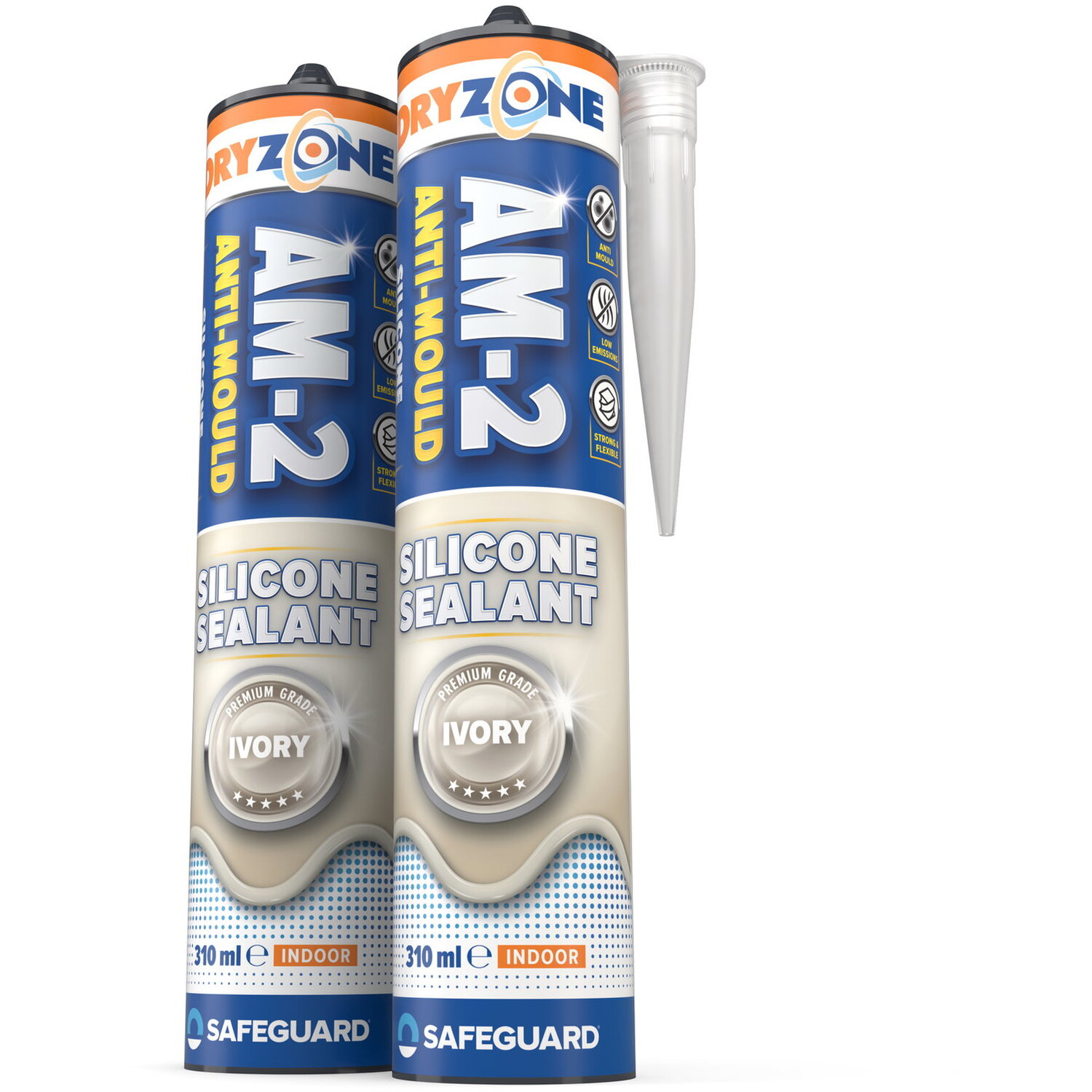 B&Q - Anti-Mould Silicone Sealant Ivory 310Ml X 2 Pack WaterproofLow-Odour & Voc For BathroomKitchenWindowSinkBath - Image 2