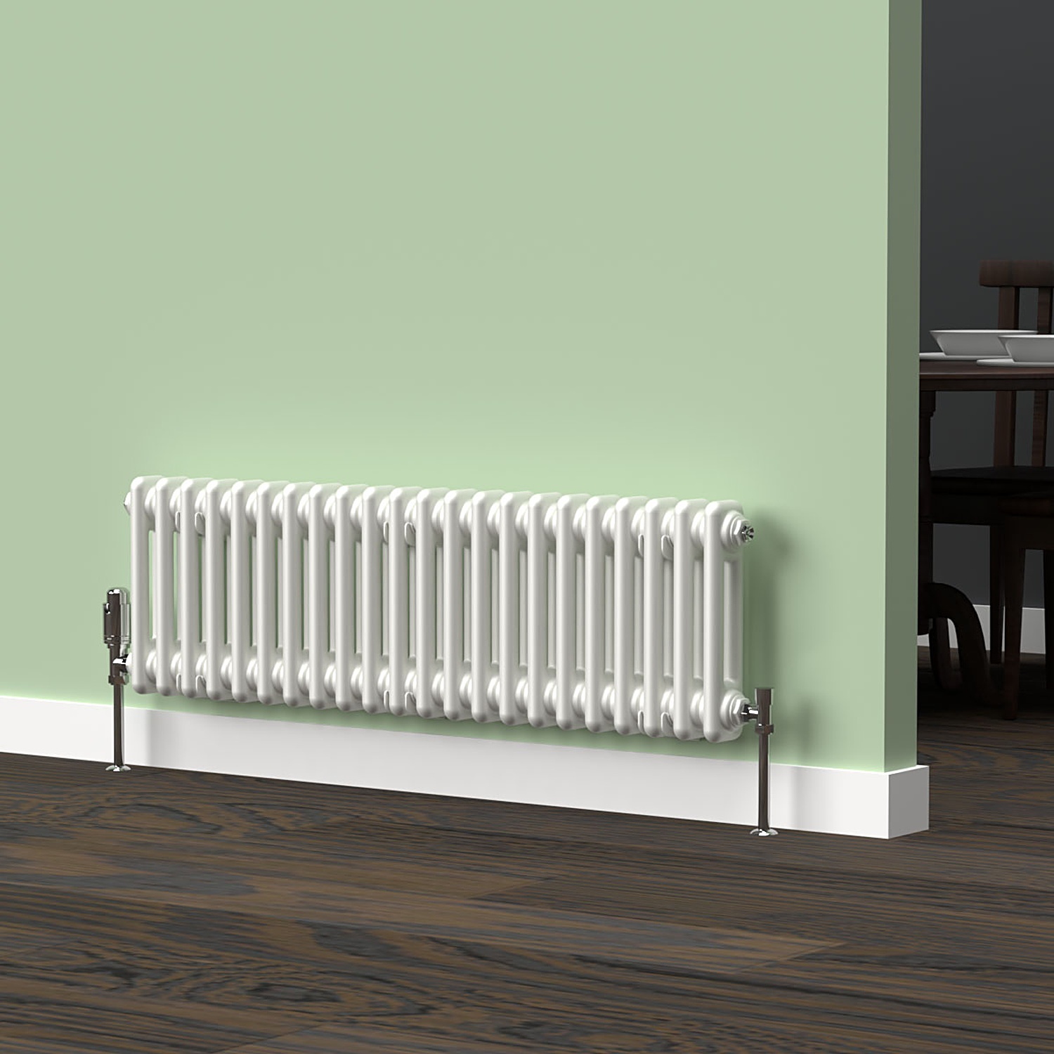 Lux Heat White Horizontal 2 Column Traditional Radiator 300mm (H) x 1010mm (W) - Image 2