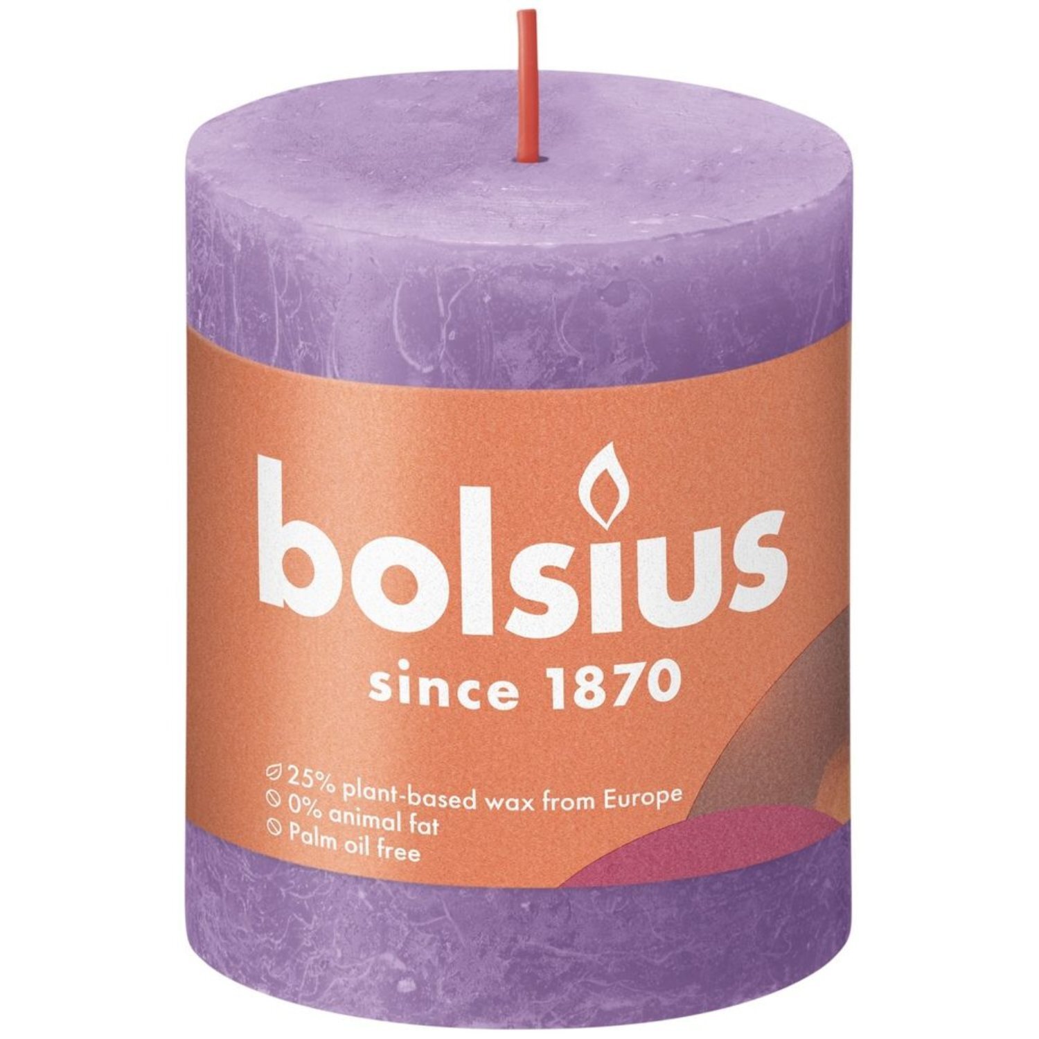 Kdmd Unisex Violet Vibrant Bolsius Rustic Shine Pillar Candle 80 X 68Mm 2 Pack - Image 2