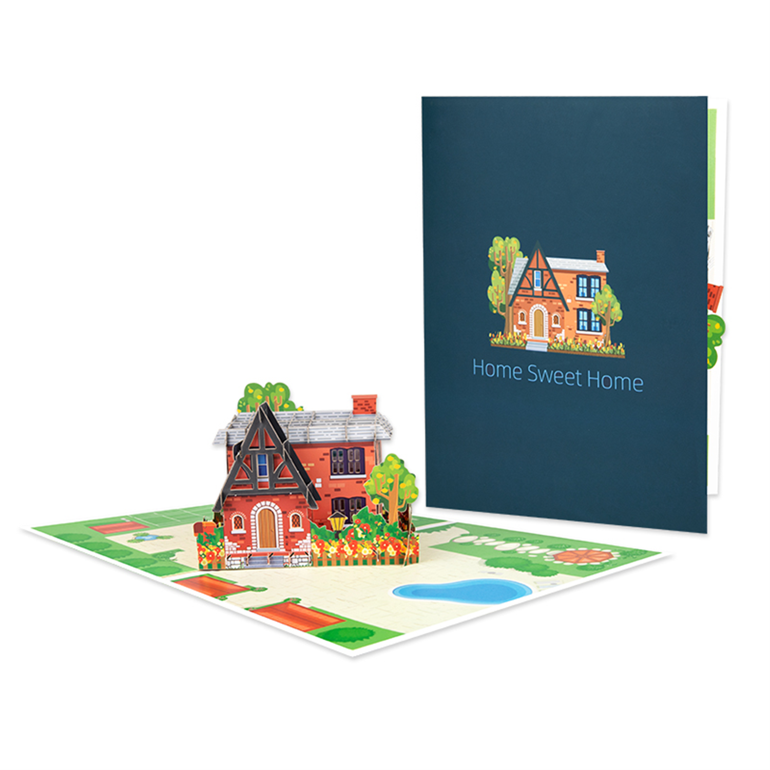 Brightfeel Home Sweet Home 3D Housewarming Pop Up Congratulations Card - White