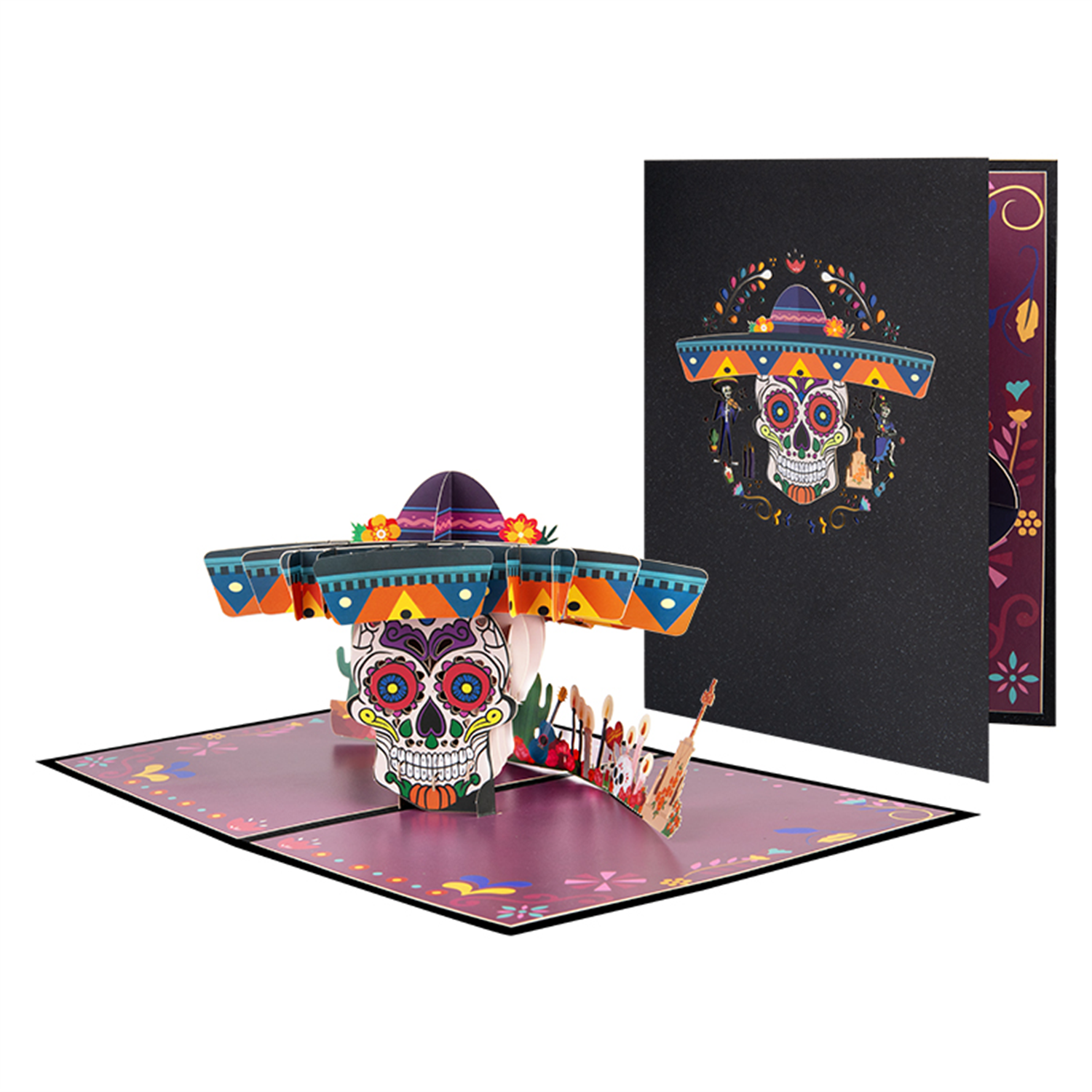 - Dance Of Spirits Sugar Skull Celebration Pop Up Card - Image 2