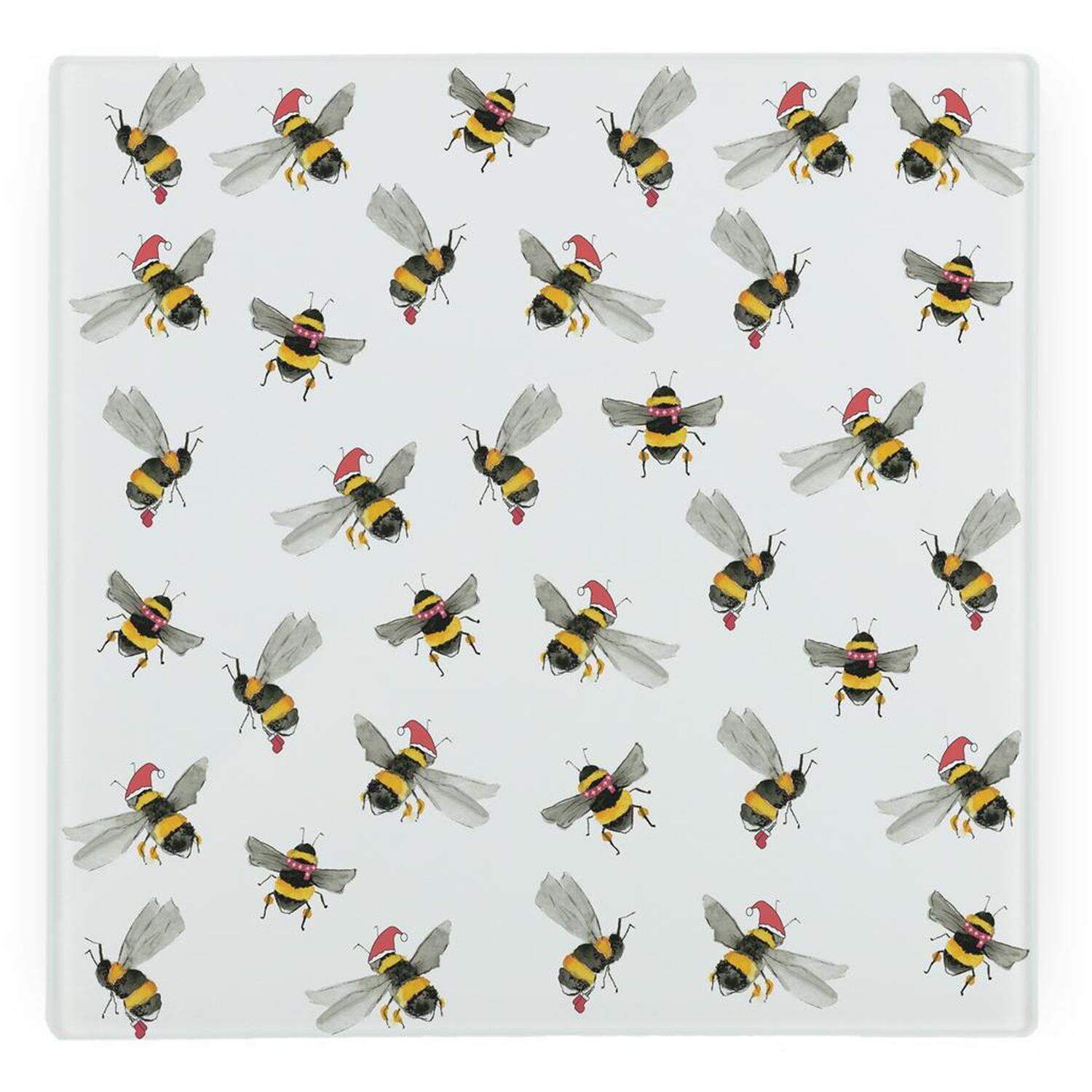 Image of Christmas Bees Glass Hot Pot Stand&hellip;