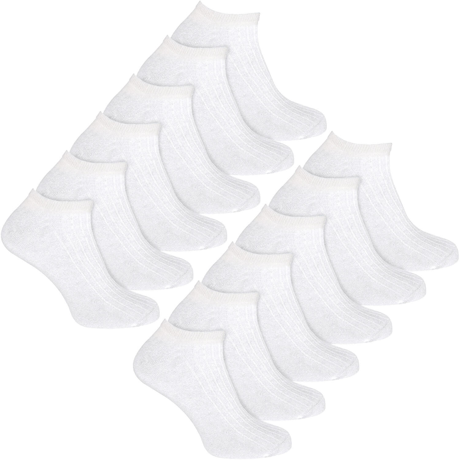 Sock Snob Men's White 12 Pack 100% Cotton Trainer Socks In | Size: 6-11 - Image 2