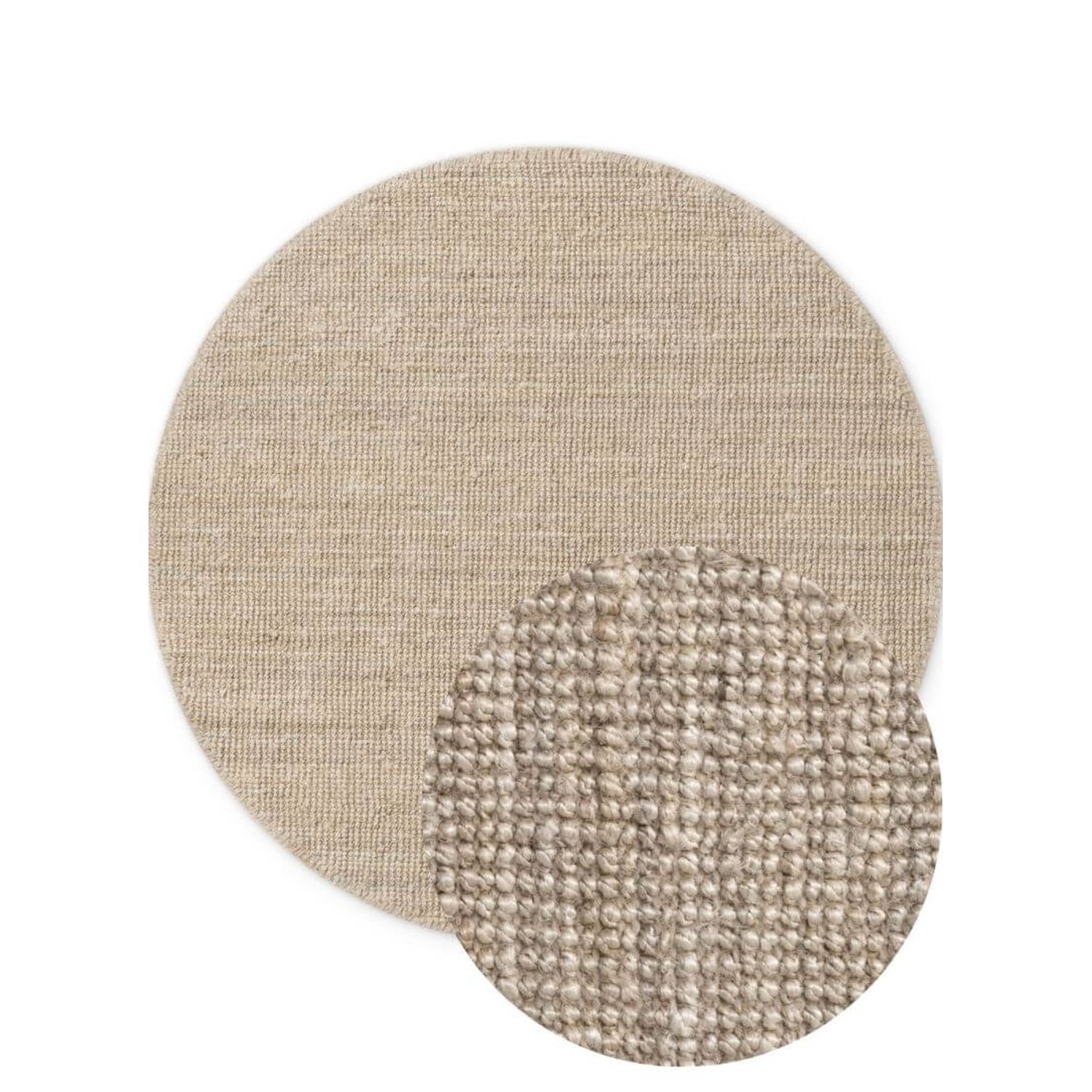 Hanse Home Jaipur Natural Timeless Sustainable Jute Plain Round Rug White - White / 200.0cm