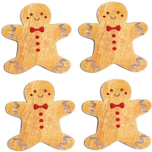 Set of 4 Gingerbread Christmas Coasters
