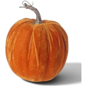 Velvet Orange Pumpkin Halloween Decoration