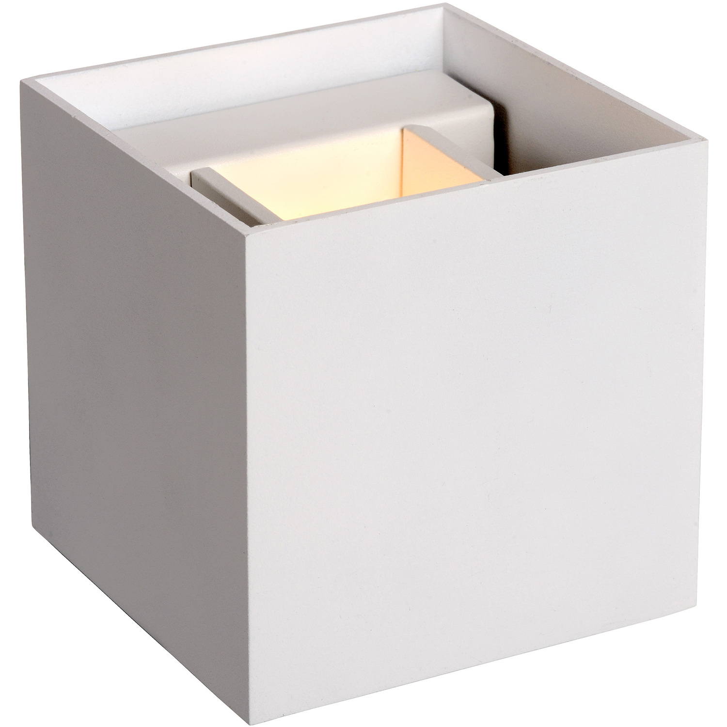 Lucide Unisex White 'Xio' Stylish Dimmable Indoor Adjustable Up Down Cube Wall Light In Small - Image 2