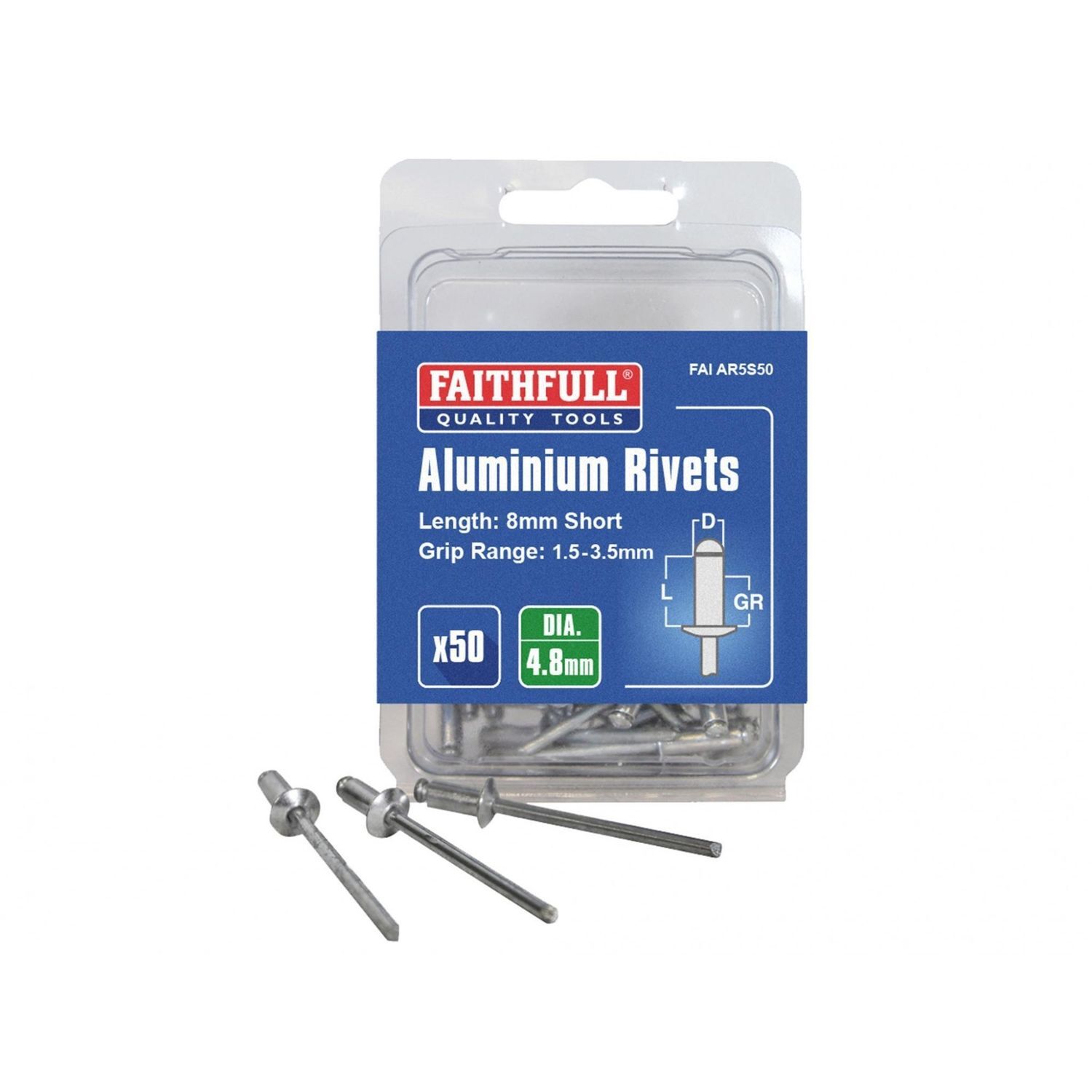 Faithfull Aluminium Rivets D - Multi Colour