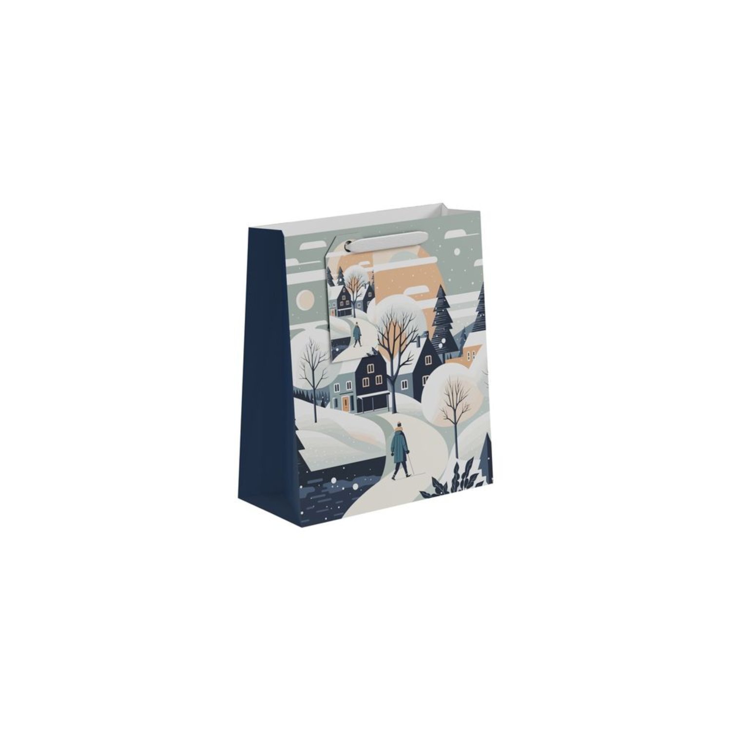 Kdmd Unisex Navy Snowy Walk Gift Bag Medium 6 Pack Assorted Designs In - Image 1