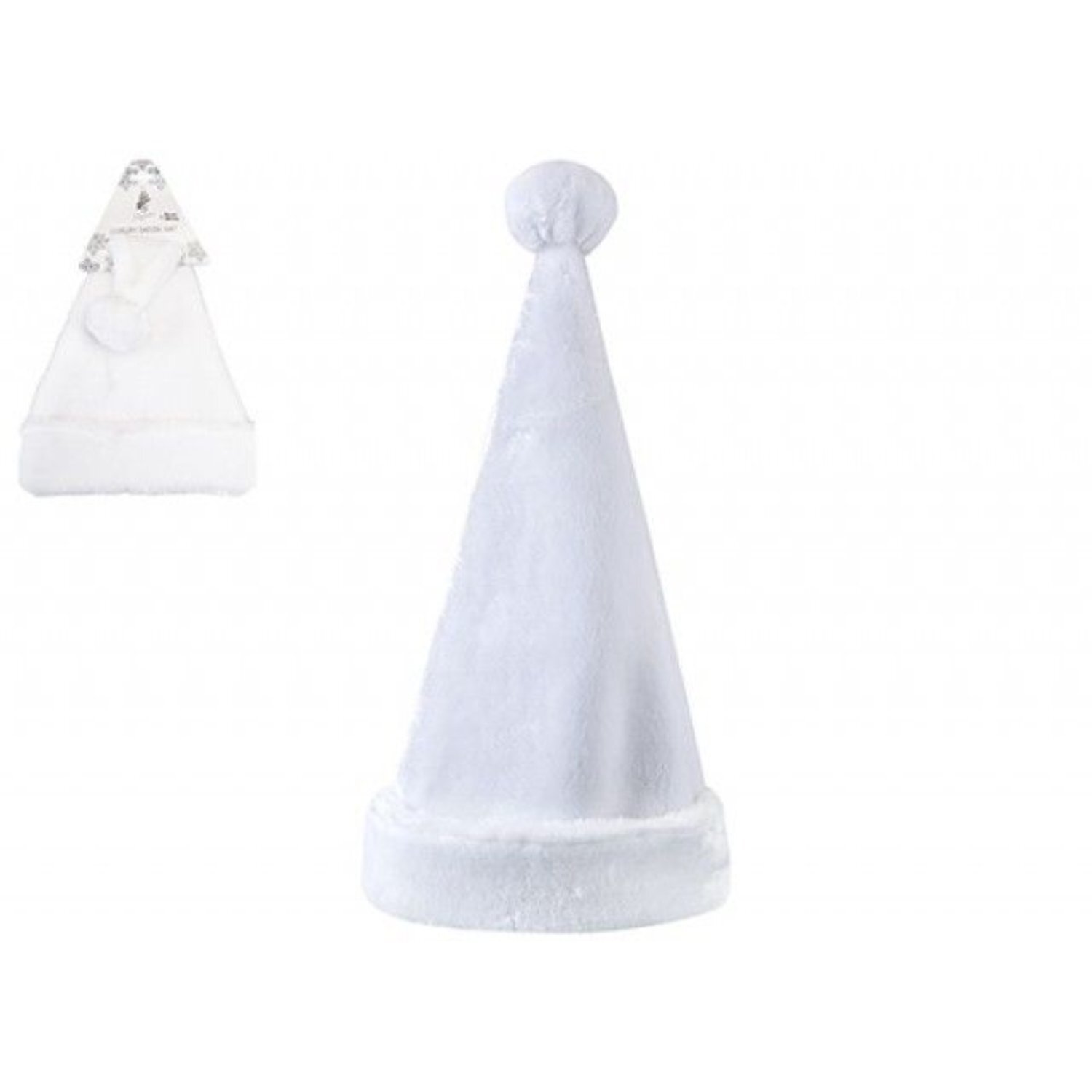  - Luxury Plush Christmas Hat 2 PackWhite - Image 2