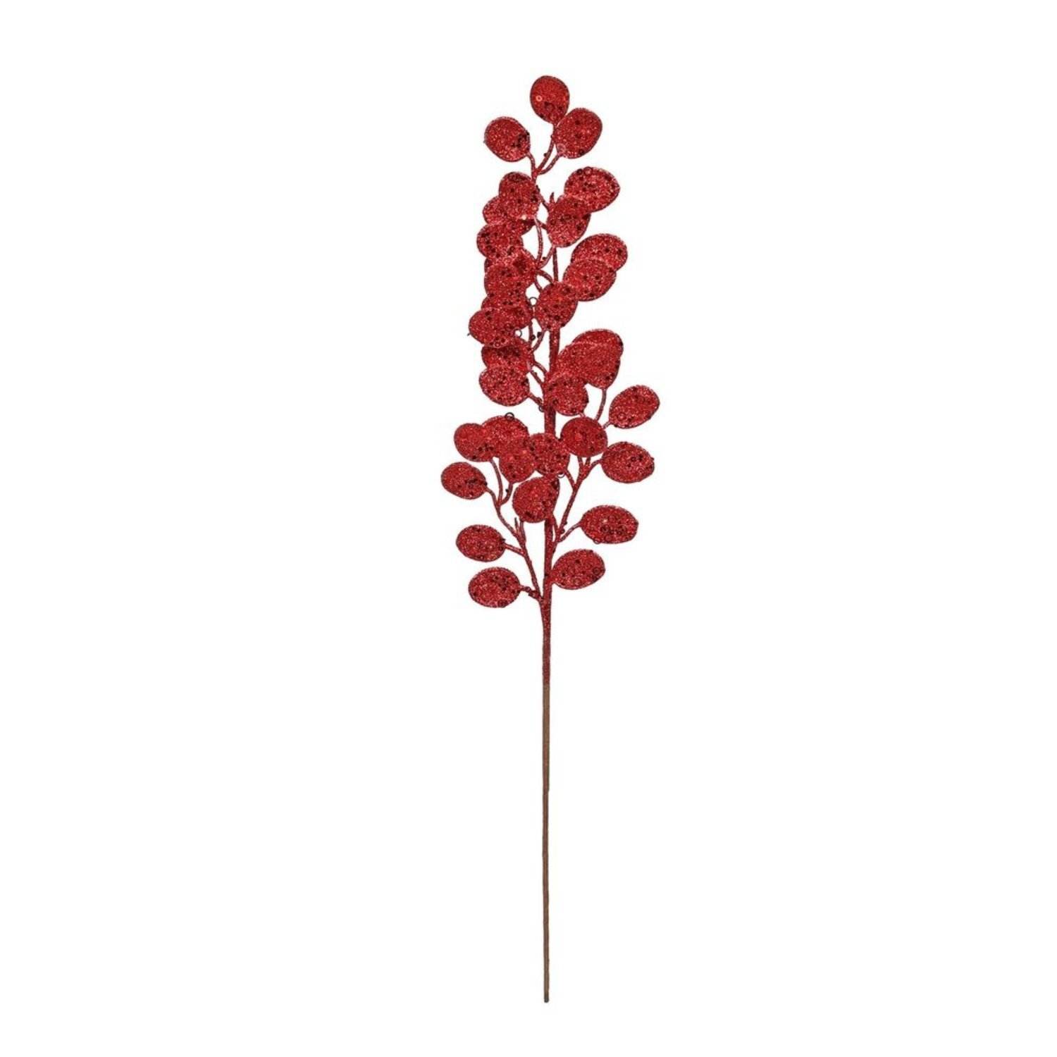 Kdmd Red Glitter Eucalyptus Stem 2 Pack - Red - Image 1