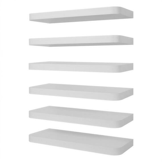 60cm Rounded Wooden Floating Shelf