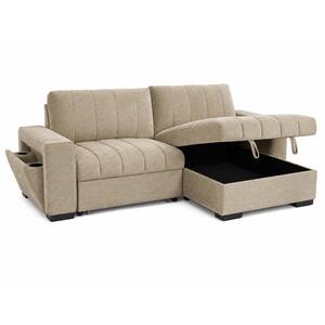 Frankie Beige Universal Corner Sofa Bed with Storage USB & Cupholder