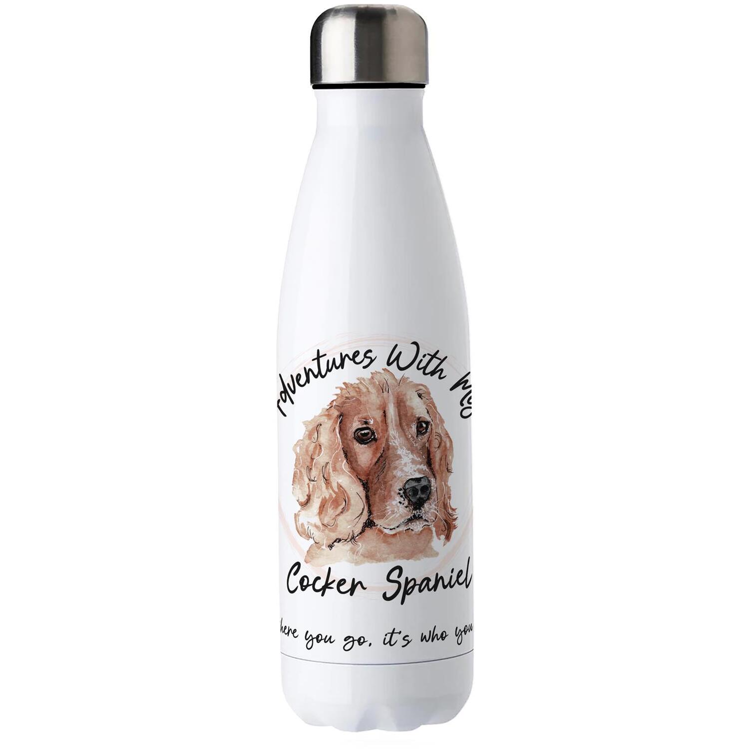 B&Q - Adventures With My Cocker Spaniel Metal Water BottleDouble Walled 500Ml Hot/cold Drinks Bottle Outdoor Dog Gifts - Image 3
