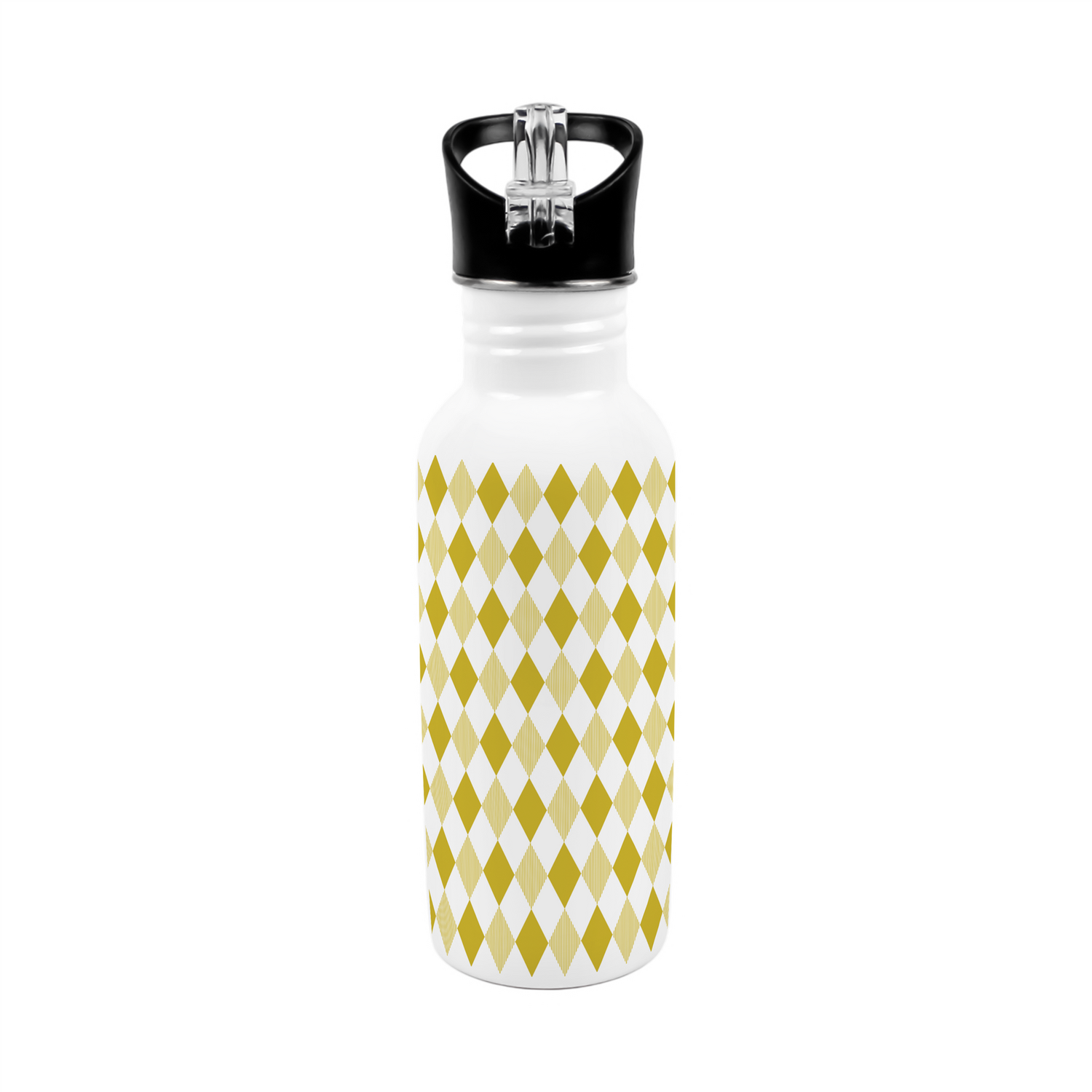 Purely Home Yellow Argyle Print Metal Canteen Water Bottle - Yellow