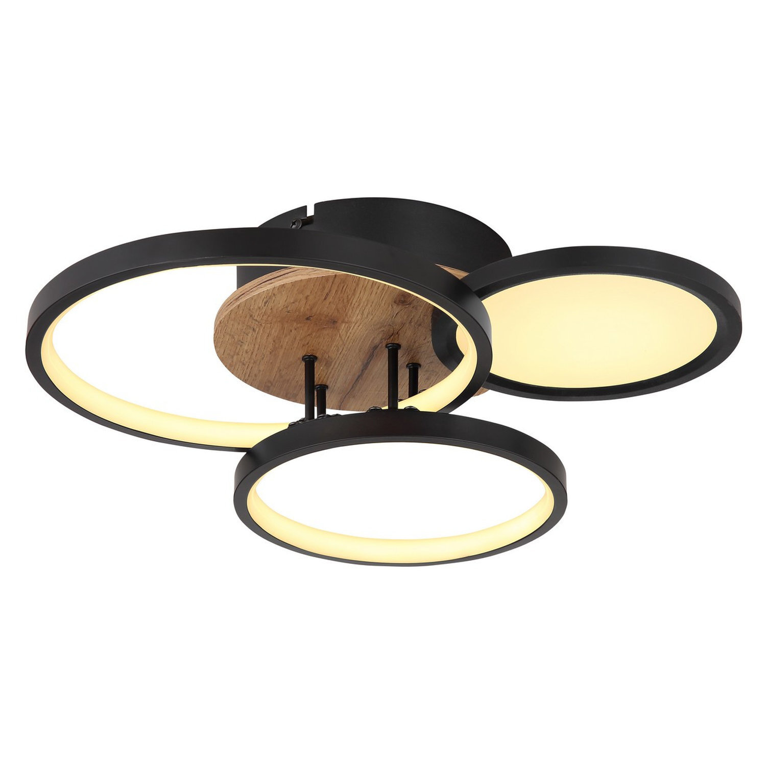 Globo Sid Led Ceiling Light With Wood, 4-Bulb - Image 2
