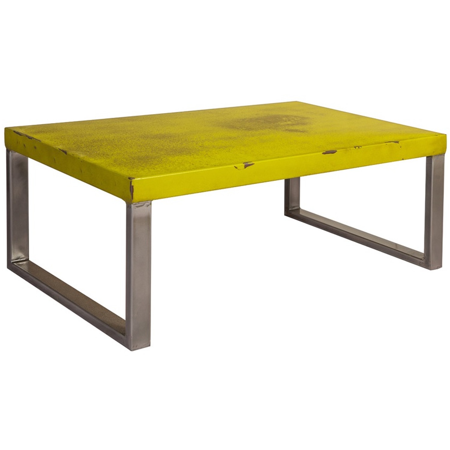 IH Design - Industrial Design with Distressed Finish Coffee Table Yellow - Wood thumbnail