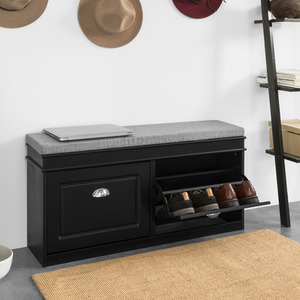 Shoe Bench Rack with Flip-drawer