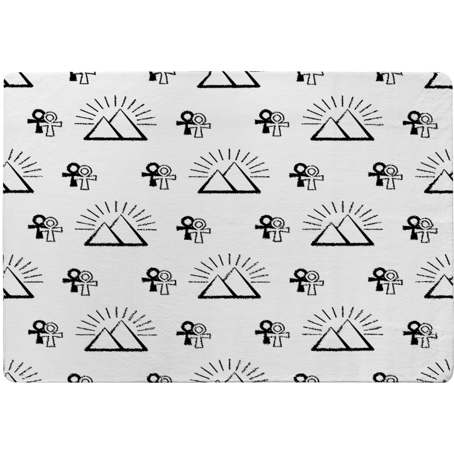 Egyptian Pyramid And Ankh Designer Rug - White / 200cm thumbnail
