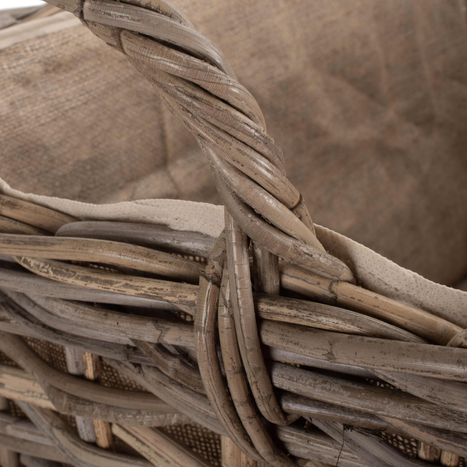 Red Hamper Wheeled Rattan Cordura Lined Log Basket - Brown