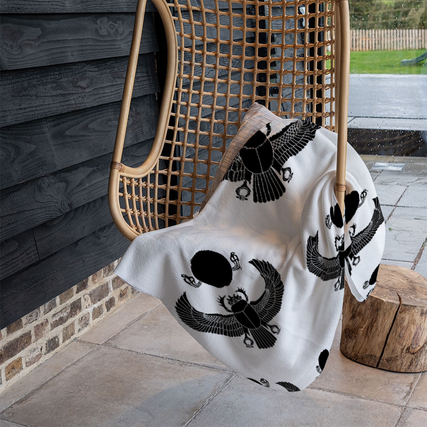 Scarab Silhouette Blanket - Black