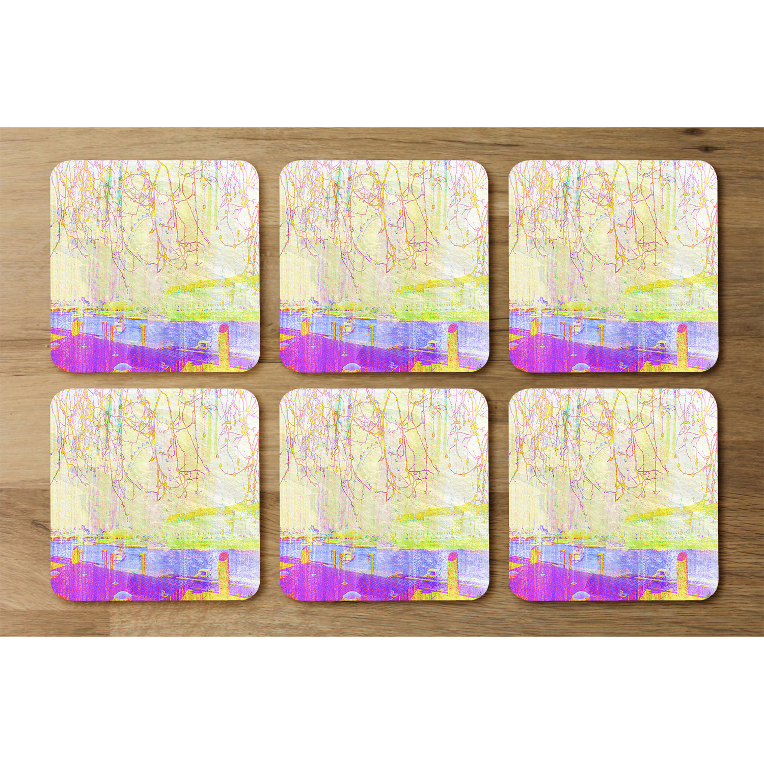 London Eye Tree Drops Coaster - Yellow