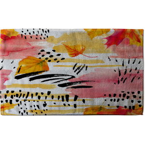 Abstract Fall Pattern In Bright Autumn Colours Stylish KitchenTowel