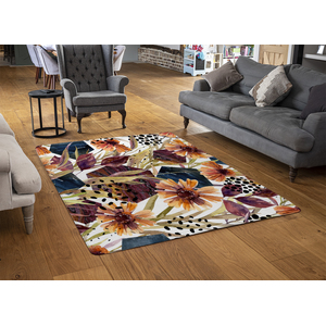 Autumn Geometric Flowers Rug