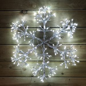 Premier 60cm Silver Starburst Snowflake Wall Window Decoration