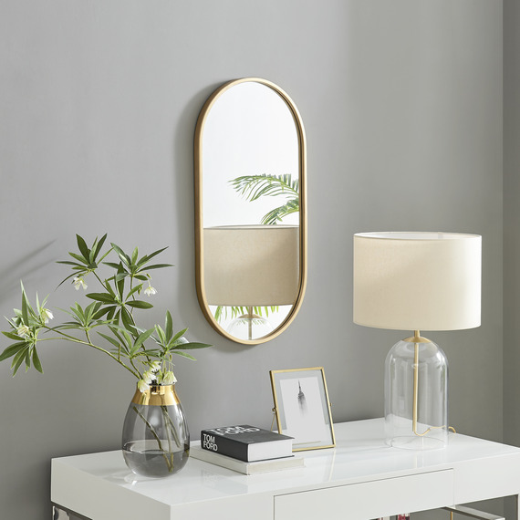 Jupiter Gold Oval Wall Mirror - 80x40cm