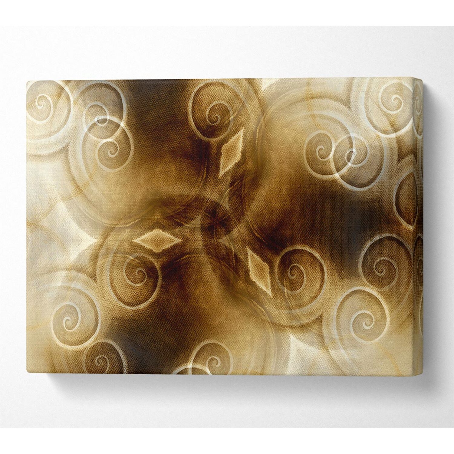 Wallart-Direct - Caramel Swirls Canvas Print Wall Art - Yellow / 101.6cm thumbnail