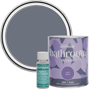 Rust-Oleum Bathroom Tile Paint in Satin Finish - Marine Grey 750ml