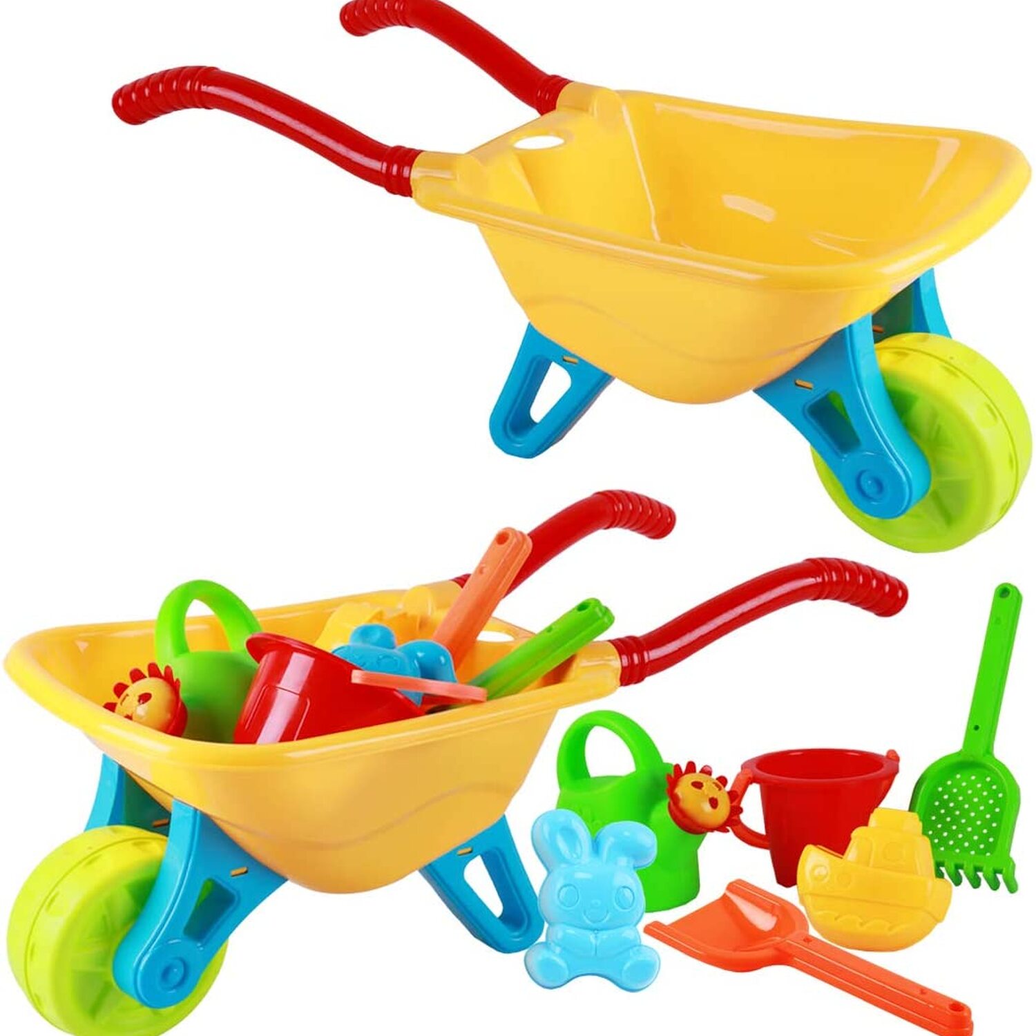 Kids Wheelbarrow Gardening and Seaside Beach Play Set with Accessories