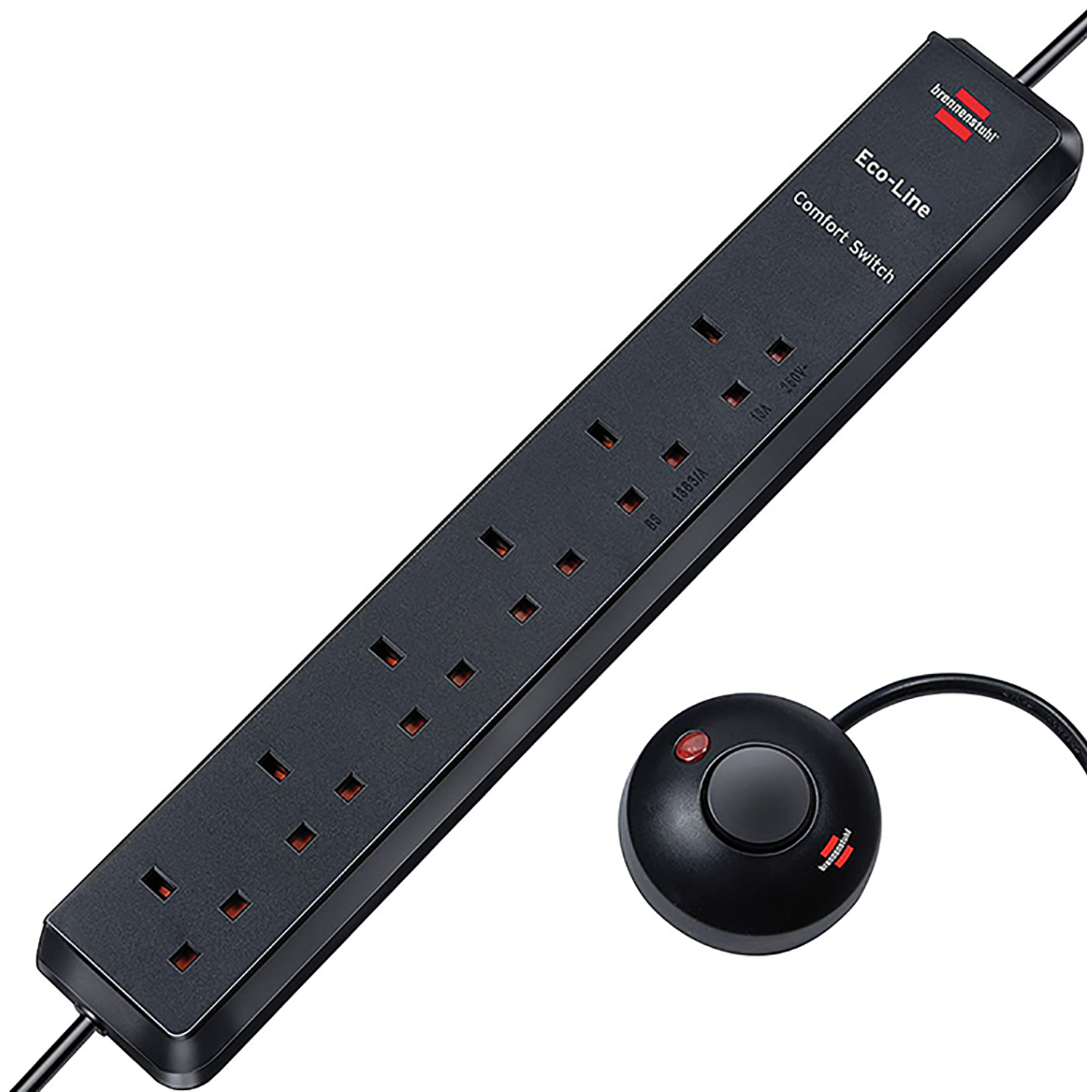 6 Gang Extension Lead with Foot Operated On-Off Switch