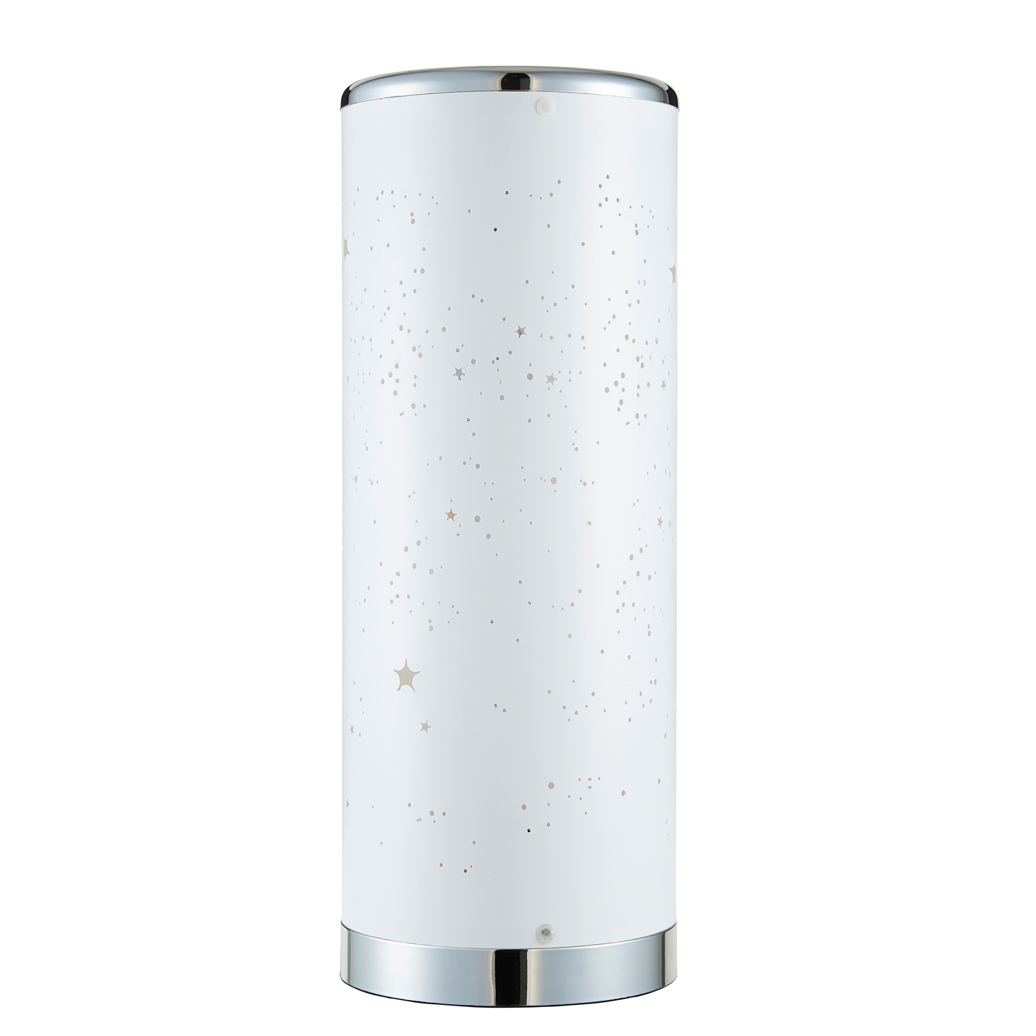 Glow Cylinder Colour Changing LED Table Lamp - Chrome / 13cm / 36.5cm