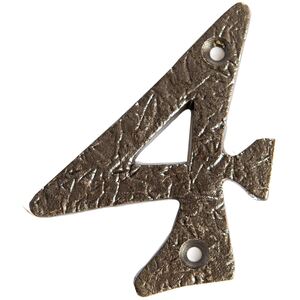 Number 4 Rustic Iron Numeral Raw