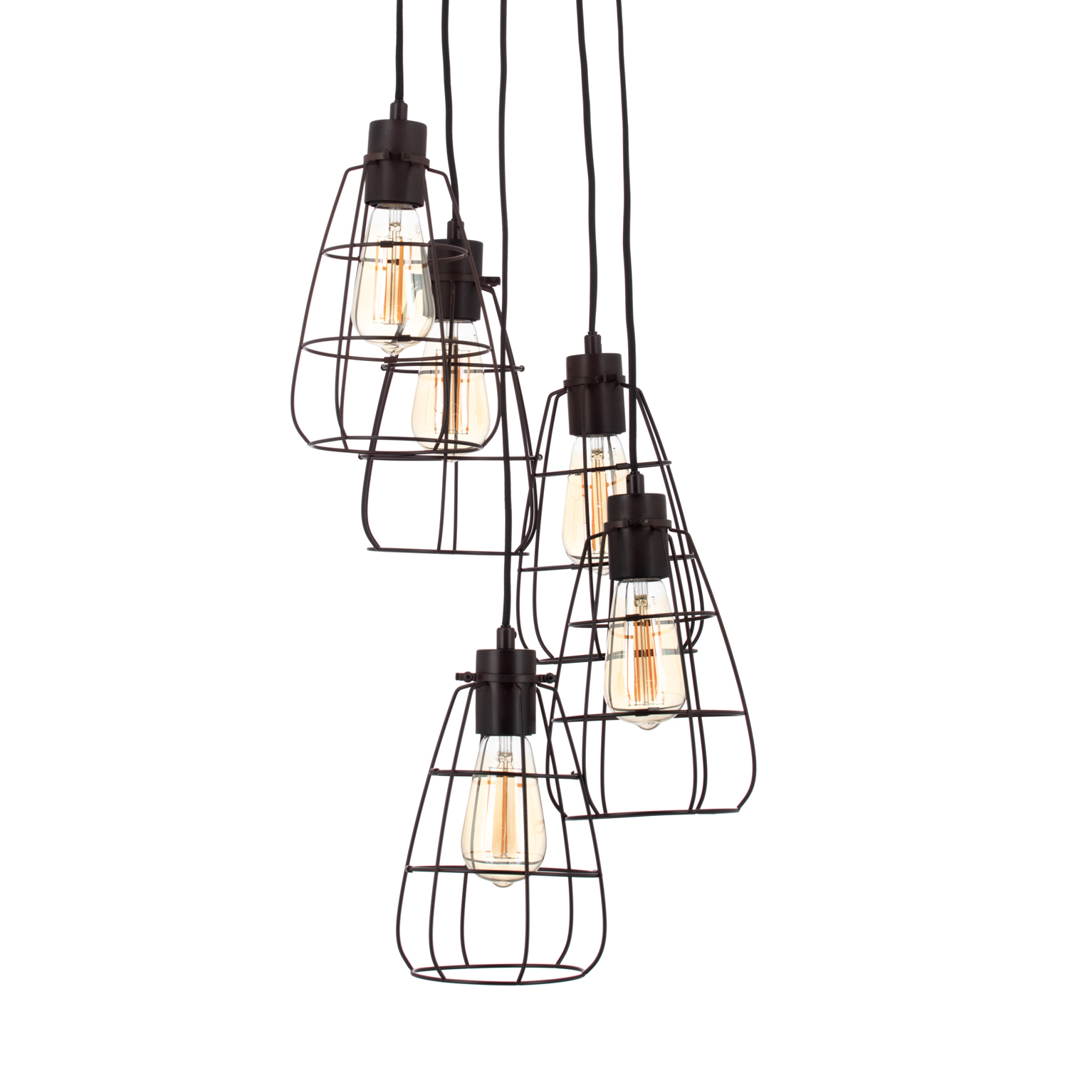 Drax 5 Light Ceiling Cluster Pendant - Bronze