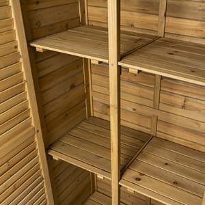 Light Brown Tall Wooden Garden Storage Shed shot 3838266