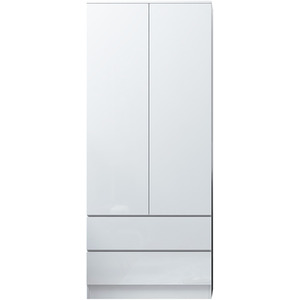 White Stora 2 Door 2 Drawer Combination Wardrobe High Gloss White shot 3945294