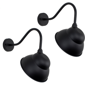 Porter Pair of Black Outdoor Wall Lantern