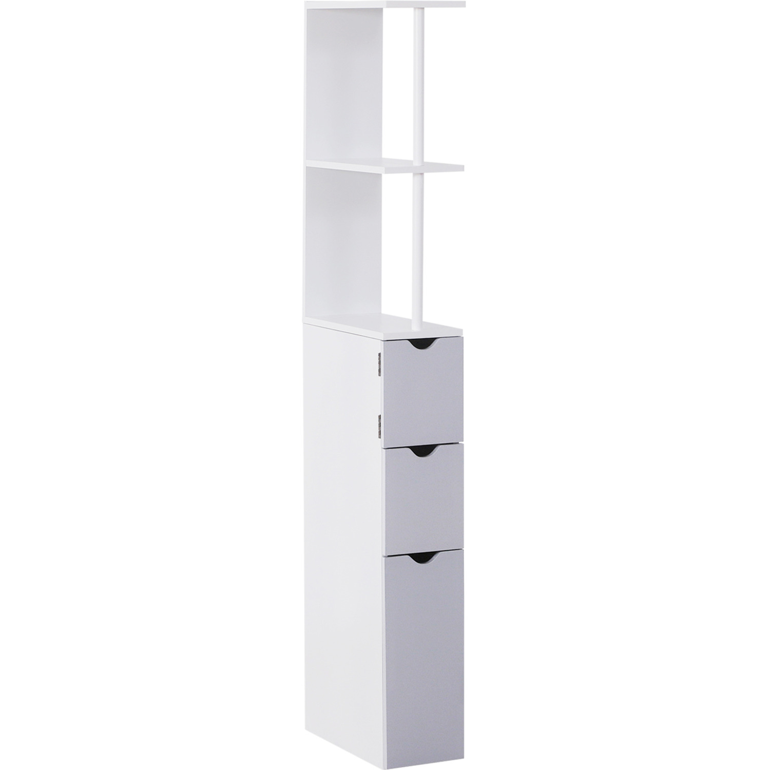 HOMCOM Tall Bathroom Cabinet Bathroom Storage Cabinet with Drawers - Grey,White