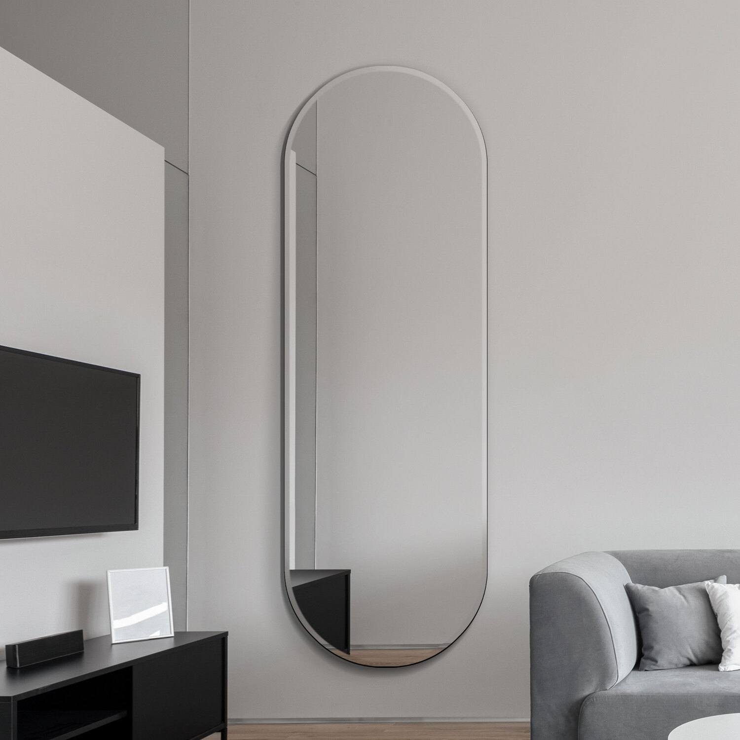 MirrorOutlet - Lacuna Frameless Pond Wall Mirror - Silver / 180cm thumbnail