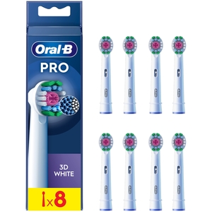 Oral-B Pro 3D White Toothbrush Heads, 8 Counts