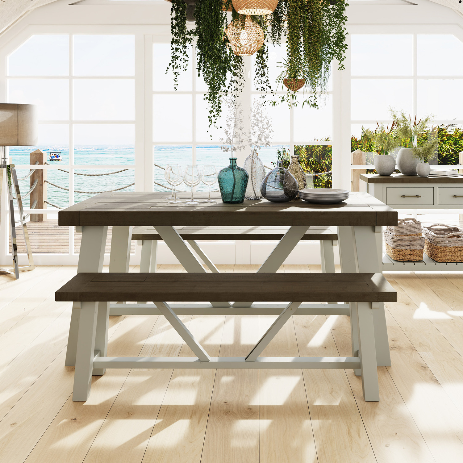 Premium Pine Dining Bench for Versatile Spaces