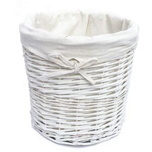 Wicker Round Waste Paper Bin With Cotton Lining