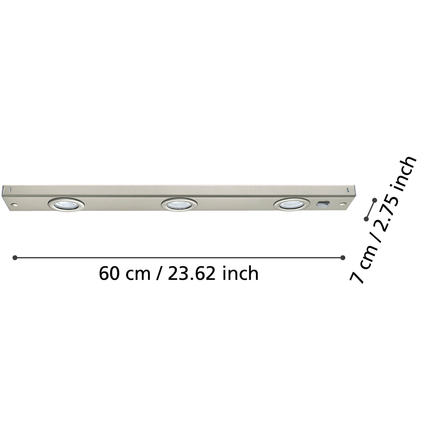 Eglo Kob Led Under Cabinet Lights - Silver 3x2 3w