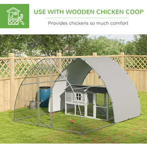 Silver / Fabric
Polyester
Steel PawHut Walk In Hen Run with Cover for Small Animals shot 5464518