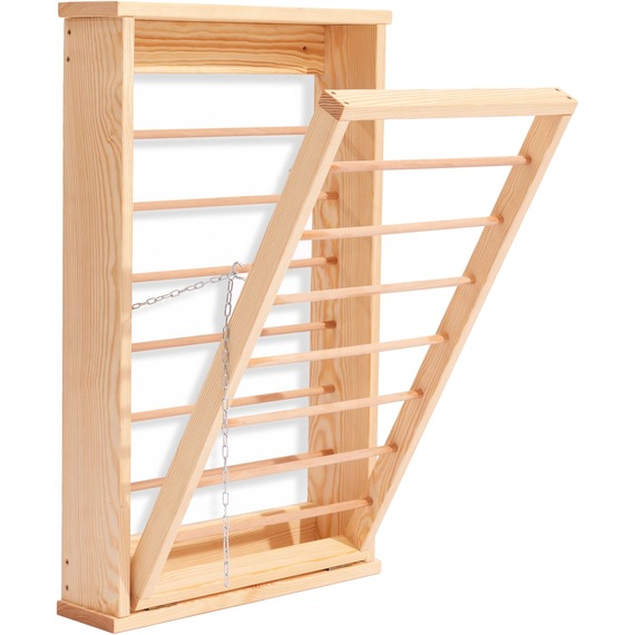 Wall Mounted Wooden Clothes Drying Rack Foldable Clothes Airer