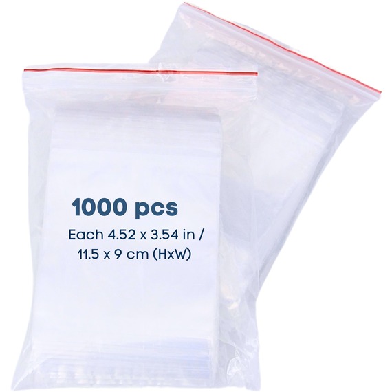 Zip Lock Bags 1000 Pcs - Resealable Plastic Bags for Small Items